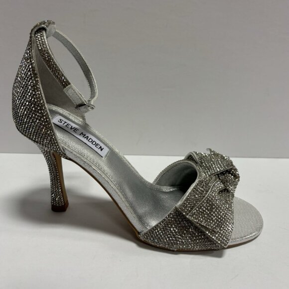Steve Madden Shoes - Steve Madden Women’s Realm Silver Heeled Sandals, Size 8.5 M